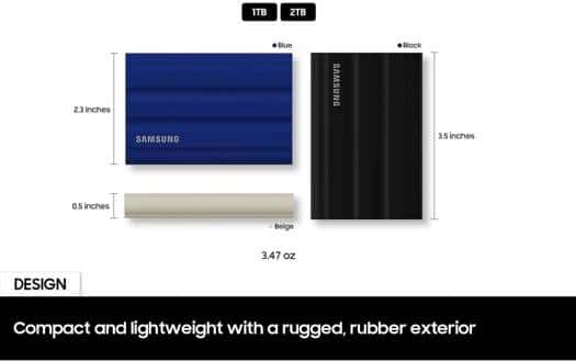 SAMSUNG Samsung T7 Shield 4TB Portable External SSD, USB 3.2 Gen2 Interface (10 Gbps), Read/Write Speeds Up to 1050/1000 MB/s, AES 256-bit Encryption, Rugged, IP65 Dust & Water Resistant, Black | MU-PE4T0S/WW - thumbnail 6