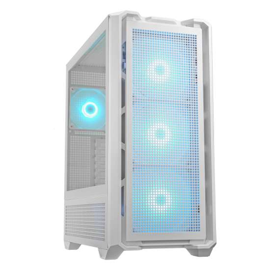Cougar Cougar MX600 RGB ATX Full Tower PC Case, Up to 360MM Radiator, 4xARGB Pre-Installed Fans, USB-C Gen2x1, USB 3.0x2, Audio, RGB Button, White | 3857C90.0002 - thumbnail 1