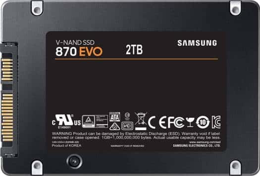 SAMSUNG Samsung 870 EVO 2TB 2.5" SATA III Internal SSD, Up to 560 MB/s Seq Read & 530 MB/s Seq Write Speed, V-NAND Technology, 2GB LPDDR4 Cache, MKX Controller, 1.5 M Hrs. MTBF, Black | MZ-77E2T0BW - thumbnail 3