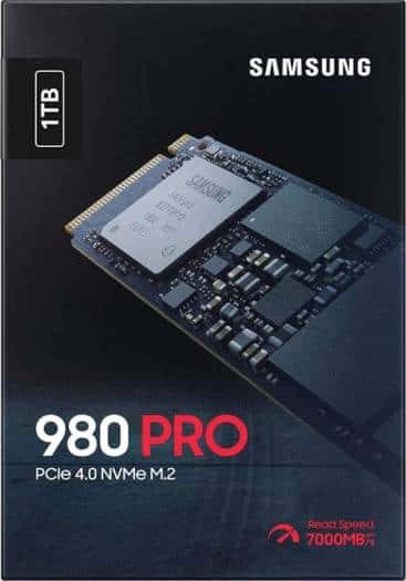 SAMSUNG Samsung 980 Pro 1TB PCIe NVMe Gen4 M.2 Solid State Drive, M.2 (2280), 7,000MB/s Seq. reads, 5,000MB/s Seq. writes, Gaming SSD | MZ-V8P1T0B/AM - thumbnail 2