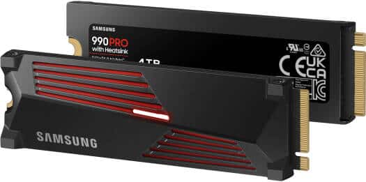 SAMSUNG Samsung 990 Pro with Heatsink 4TB NVMe 2.0 M.2 2280 Internal SSD, 7450 MB/s Sequential Read Speed, 6900 MB/s Sequential Write Speed, 3.3 Voltage, V-NAND 3-bit MLC, Black | MZ-V9P4T0CW - thumbnail 5