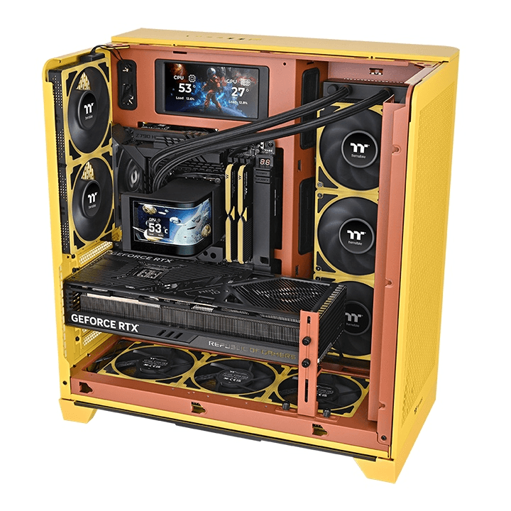 Thermaltake Thermaltake MAGCurve 360 Ultra ARGB Sync AIO Liquid Cooler, 6.67" Curved AMOLED Display, AI Forge Technology, TOUGHFAN EX120, 360mm, Black | CL-W453-PL12SW-A - thumbnail 6
