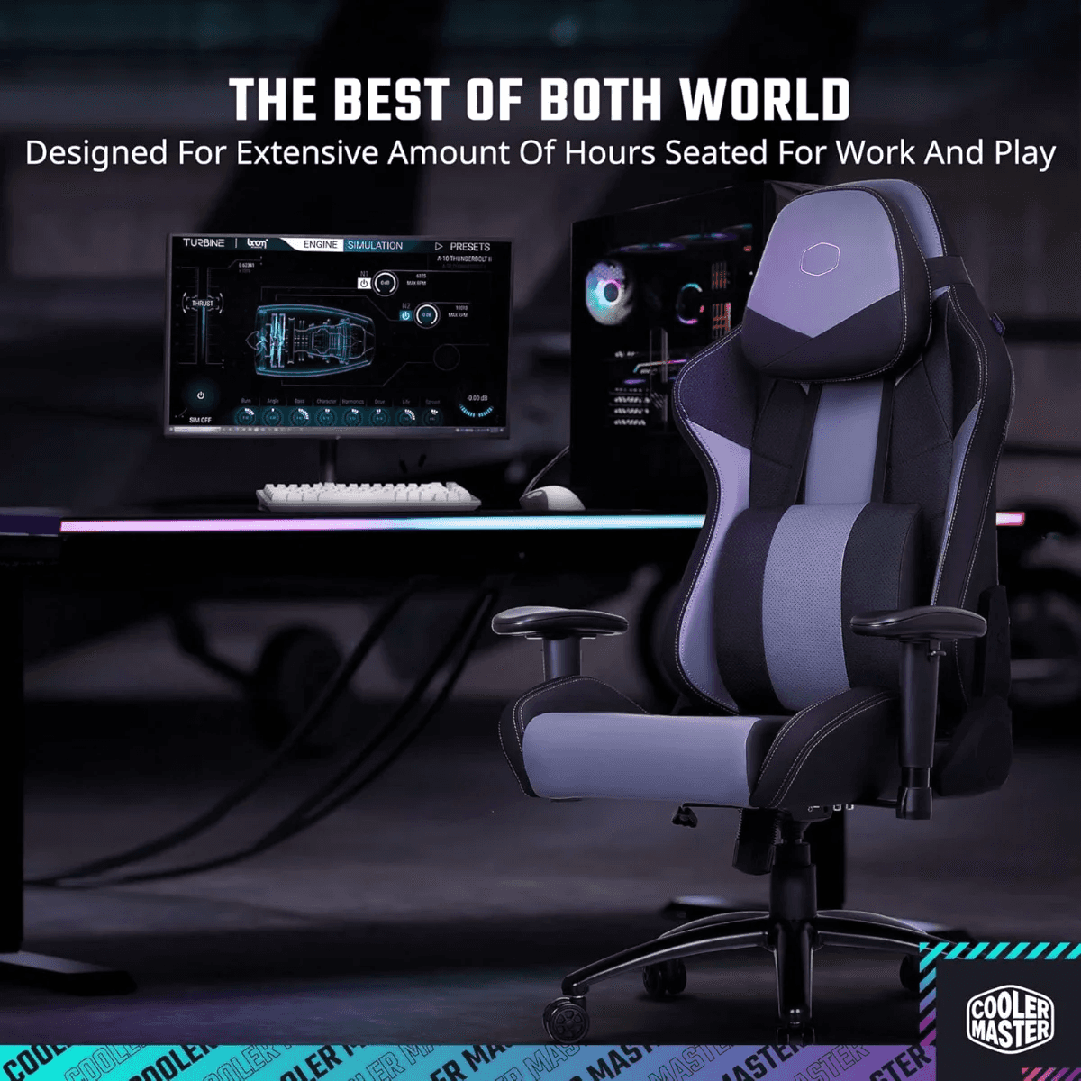 Cooler Master Caliber R3 Gaming Chair, Adjustable Lumbar Support, 2D Armrests, Reinforced Steel Frame, Memory Foam, Breathable PU, Black | CMI-GCR3-BK thumbnail 6