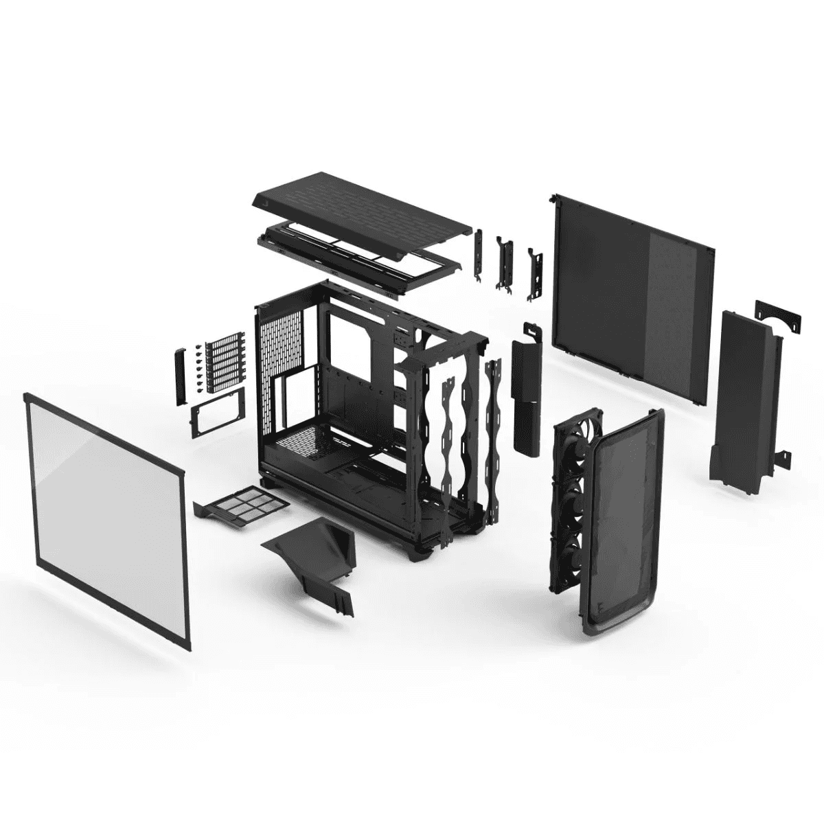 Fractal Meshify 3 XL Black TG Light Tint Computer Case, Includes 3x Fans, Supports Motherboard up to EE-ATX / SSI-EEB / SSI-CEB, Radiator 360/420mm, 20 Gbps USB Type-C, 2x USB-A | FD-C-MES3X-02 thumbnail 3