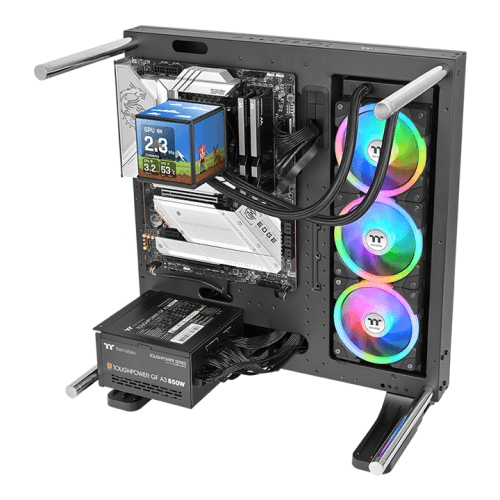 Thermaltake Thermaltake MINECUBE 360 Ultra ARGB Sync Snow AIO Liquid Cooler, Patented Quad-LCD Cube Display, SWAFAN EX MagForce 2.0, 360mm Liquid Cooler, Black | CL-W481-PL12SW-A - thumbnail 4