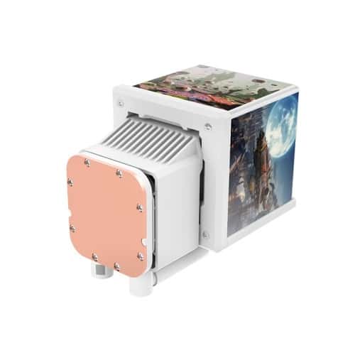 Thermaltake Thermaltake MINECUBE 360 Ultra ARGB Sync AIO Liquid Cooler, Patented Quad-LCD Cube Display, SWAFAN EX MagForce 2.0, 360mm Liquid Cooler, White | CL-W482-PL12SW-A - thumbnail 3
