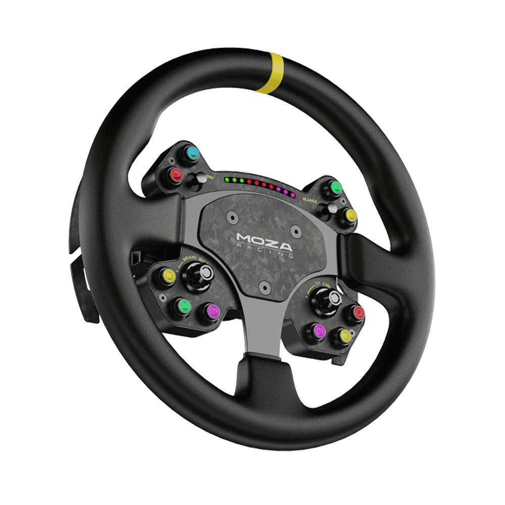 MOZA Moza RS25 Racing RS V2 Steering Wheel, 13-inch GT Style, Genuine Leather, Forged Carbon Fiber, Magnetic Shifters - thumbnail 3