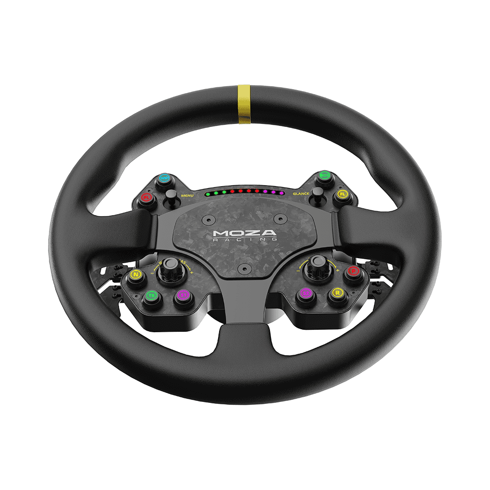 MOZA Moza RS25 Racing RS V2 Steering Wheel, 13-inch GT Style, Genuine Leather, Forged Carbon Fiber, Magnetic Shifters - thumbnail 2