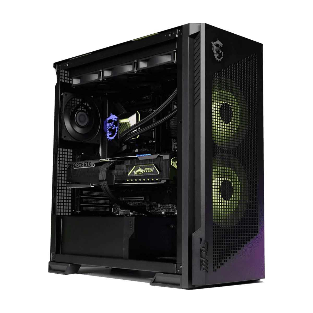 High-Performance Gaming & Workstation PC Powered by MSI: Intel Core Ultra 9 285K + MSI Gaming Trio RTX 5070 Ti OC 16GB GDDR7, 32GB DDR5 6000MHz RGB, 1TB NVMe SSD, 360mm ARGB AIO, 850W Gold PCIe Gen5 PSU, WiFi 7, MSI MPG Gungnir 300R Airflow - thumbnail 1