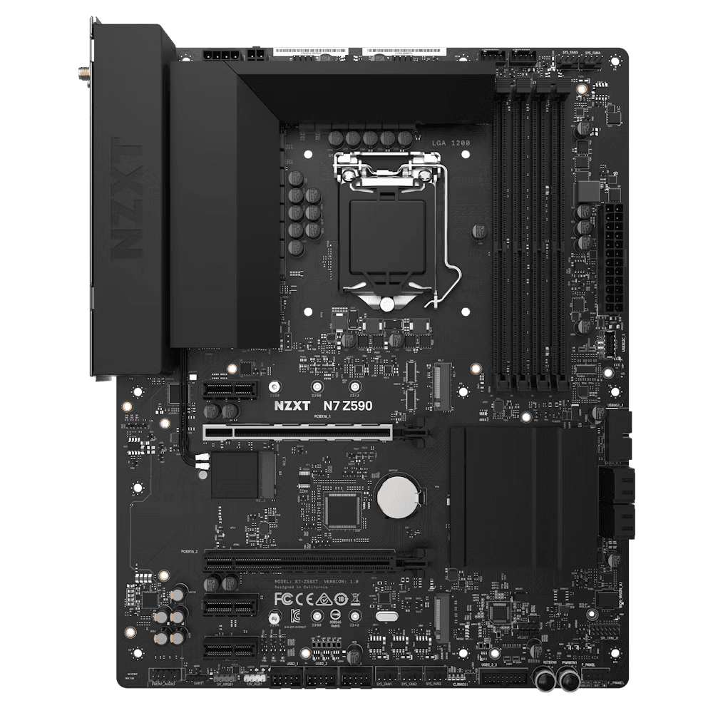 NZXT NZXT, N7 Z590 Intel Z590 gaming ATX motherboard, with Wi-Fi and CAM features,  DDR4, Digital RGB, Digital fan control, Wifi 6E, Bluetooth V5.2, Multi-GPU support, Integrated rear I/O shield | N7-Z590XT-W1 - thumbnail 1