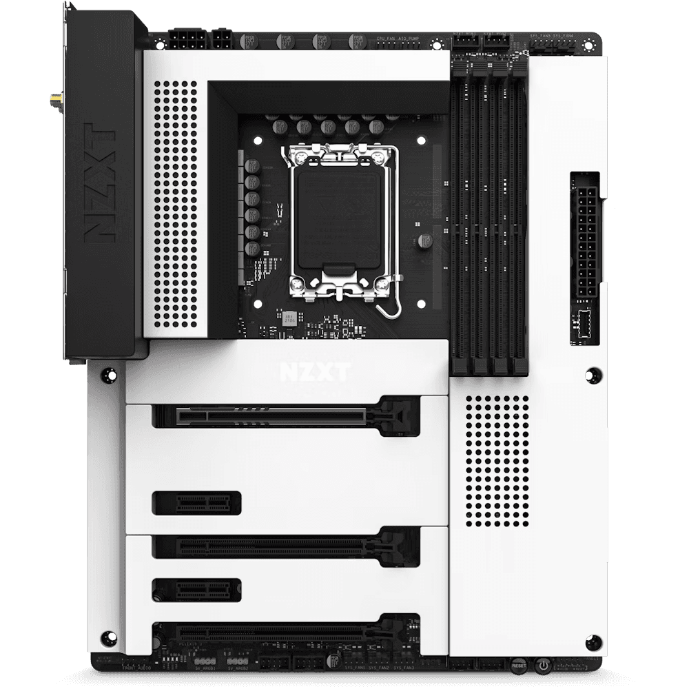 NZXT NZXT N7 Z790 Intel Z790 ATX DDR5 Motherboard, LGA 1700, 4x DIMM Slots, Max Memory 192GB DDR5, PCIe 5.0, M.2, RTL8125BG 2.5G LAN, ALC1220 Codec, Wi-Fi 6E, Bluetooth | N7-Z79XT-W1 - thumbnail 3