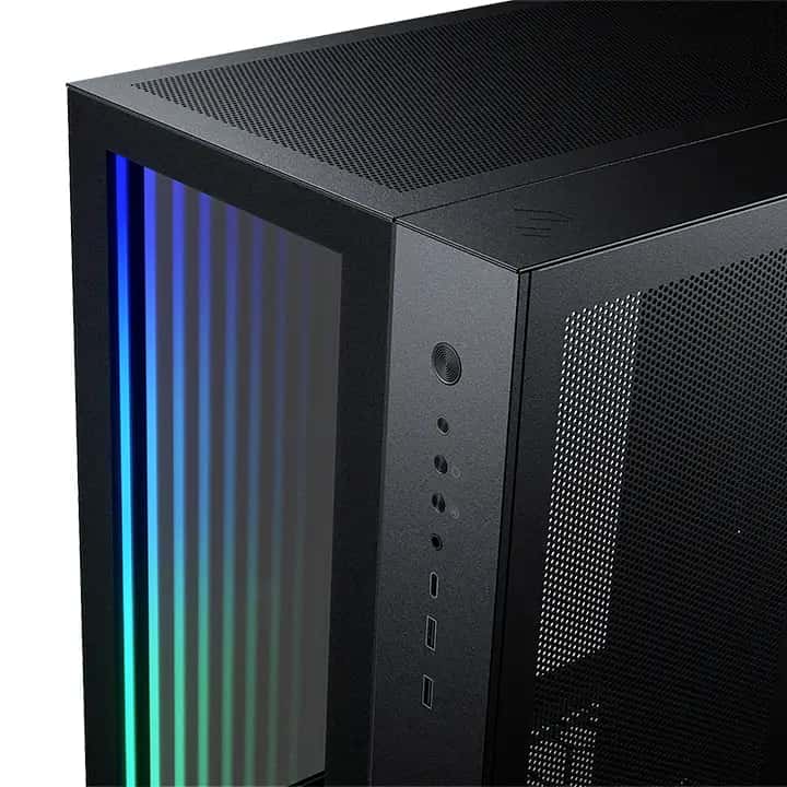 PHANTEKS Magnium Gear NEO QUBE 2 Infinity Mirror Black Mid-Tower Case, Dual HDD cage (removable), Triple SSD bracket, Velcro-tie cable management, Up to 9x 120 mm & 4x 140mm fan locations, 360 Radiator support, Up to 280mm wide E-ATX motherboard | MG-NE620QI_DBK02 - thumbnail 9