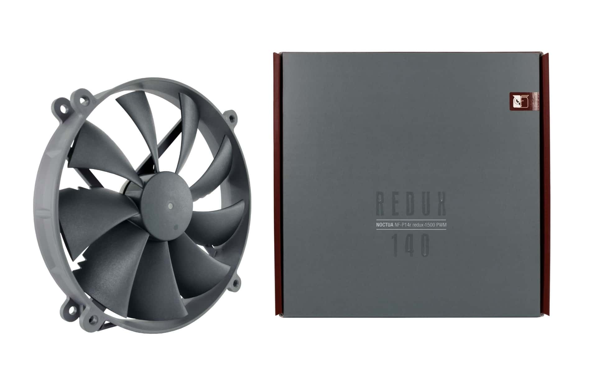 Noctua Noctua NF-P14r Redux-1500 PWM 140x140x25mm, Round frame, 4-pin PWM, 1500rpm,  Round 140mm frame with 120mm mounting holes, Pressure-optimised Nine-Blade Design, Vortex-Control Notches, Custom-designed PWM IC with SCD, Stops at 0% PWM, SSO-Bearing - thumbnail 1