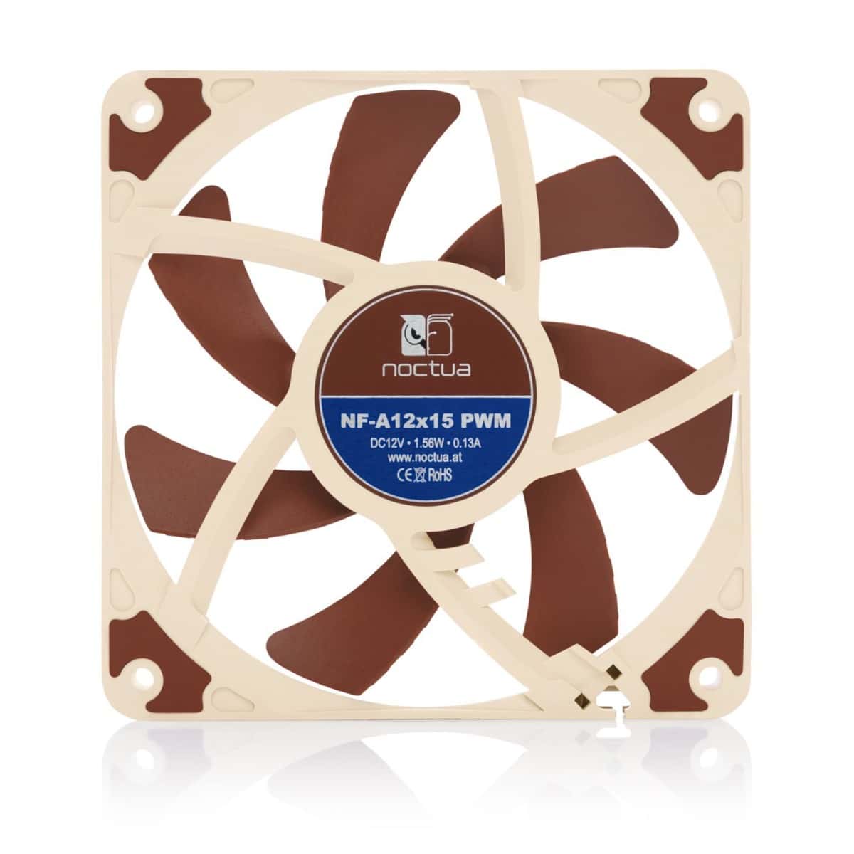 Noctua Noctua NF-A12x15 PWM, Premium Quiet Slim Fan, 4-Pin (120x15mm, Brown), 15mm slim design,  Metal-reinforced motor hub, Stepped Inlet Design, AAO frame - thumbnail 5