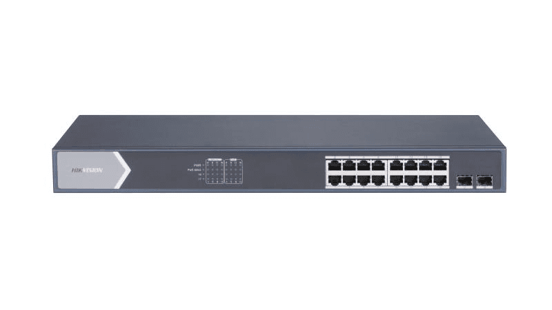 HIKVISION Hikvision DS-3E0518P-E/M 16 Port Gigabit Unmanaged PoE Switch, 16x Gigabit PoE port, 2x Gigabit SFP fiber optical port, IEEE 802.3at/af standard, IEEE 802.3, IEEE 802.3u, and IEEE 802.3x standard, 6 kV surge protection for PoE ports, PoE power management - thumbnail 5