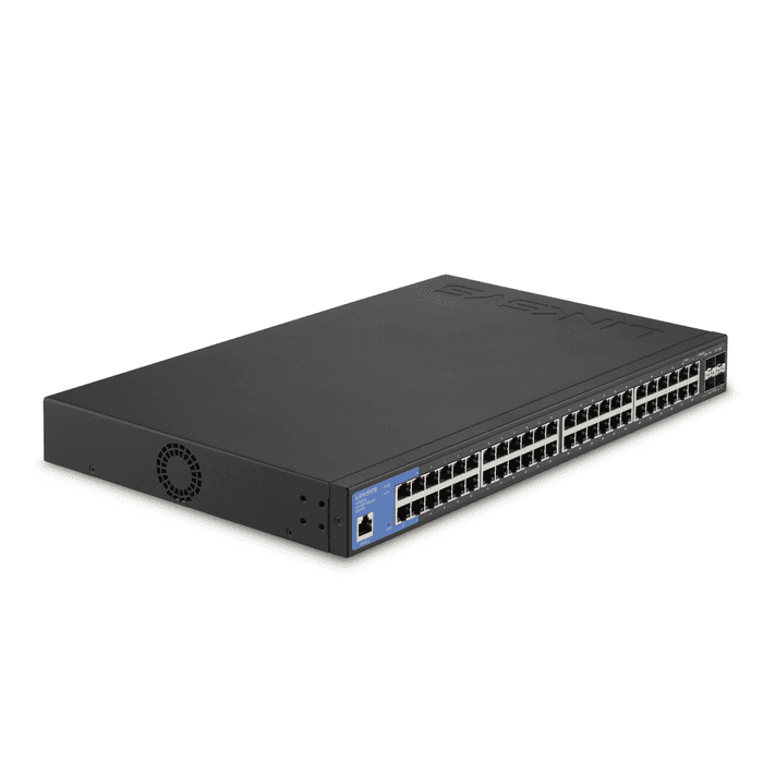 Linksys Linksys LGS352C-EU Business Switch: 48 Port 48-Port Managed Gigabit Ethernet Switch with 4 10G SFP+ Uplinks, Advanced Network Security and QoS, TAA Compliant - thumbnail 3