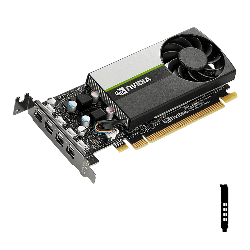 PNY PNY NVIDIA Quadro T1000 Graphics Card, 8GB GDDR6 128-bit Memory, 896 CUDA Cores, 2.50 TFLOPS Peak FP32 Performance, 160 GB/s Mmeory Speed, PCI Express 3.0 x16, 4x mDP, Active Fansink | VCNT1000-8GB-SB - thumbnail 5