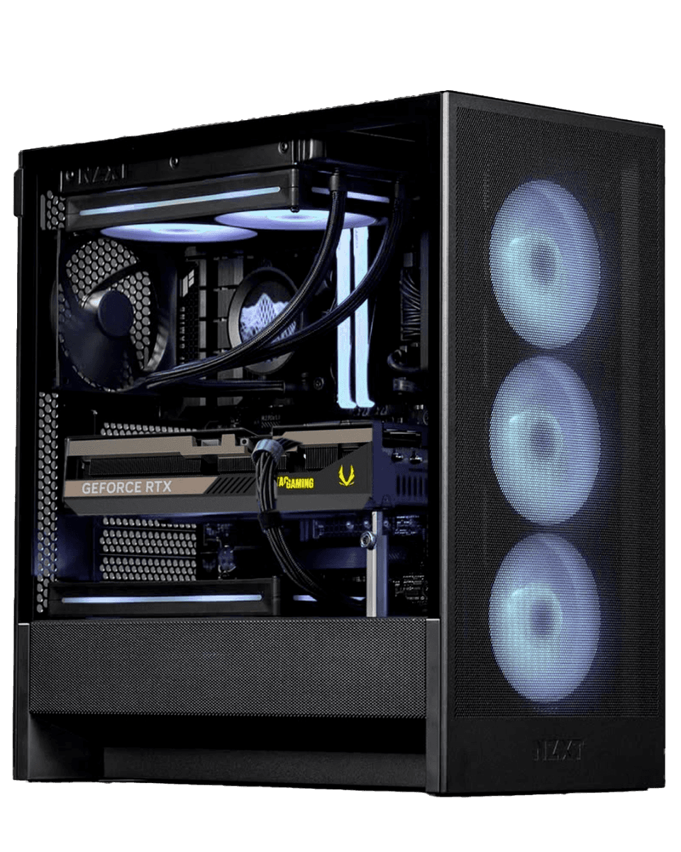 Nanotech Dominant AMD Gaming PC, AMD Ryzen 7 7700X 8 Cores / 16 Threads 5.4GHz, RTX 5080 OC Edition16GB, 32GB (2x16GB) 6000MHz, 2TB NV3 NVMe 6000MB/S, AIO LCD Cooler, 850W, WiFi - thumbnail 1