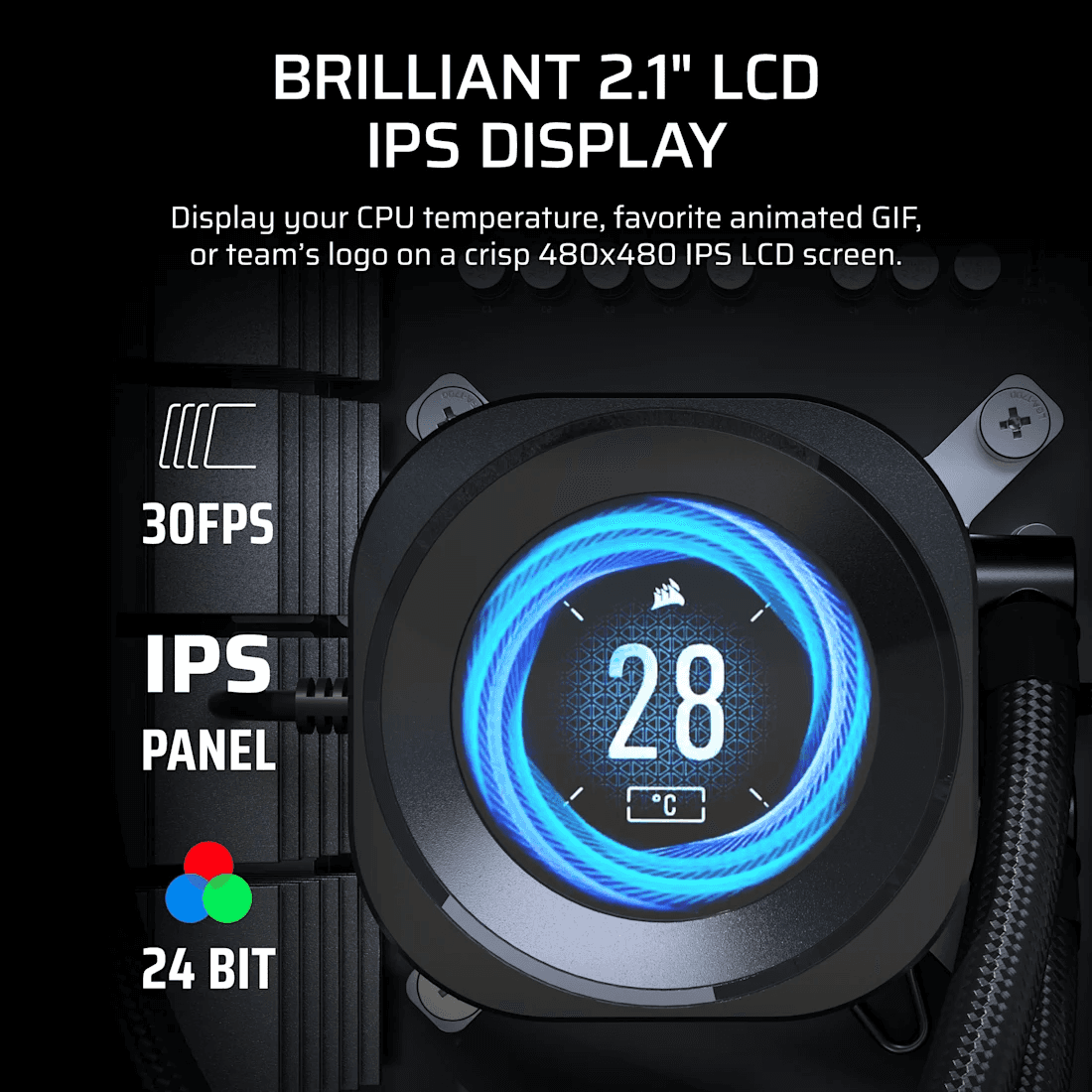 Corsair CORSAIR NAUTILUS 360 RS LCD Liquid Non RGB CPU Cooler, 2.1" IPS Display, 3x Non-RGB RS120 Fans, Intel LGA 1851/1700 & AMD AM5 | CW-9061033-WW - thumbnail 3