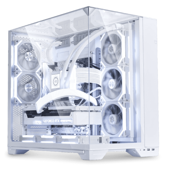 Nanotech Apex Dynamic Gaming & Rendering PC, Core Ultra 9 285K, 4090 White OC 24GB, 128GB (4x32GB) 6400MTs, 990 PRO 4TB NVMe, AIO LCD Liquid Cooler, 1000W - thumbnail 1