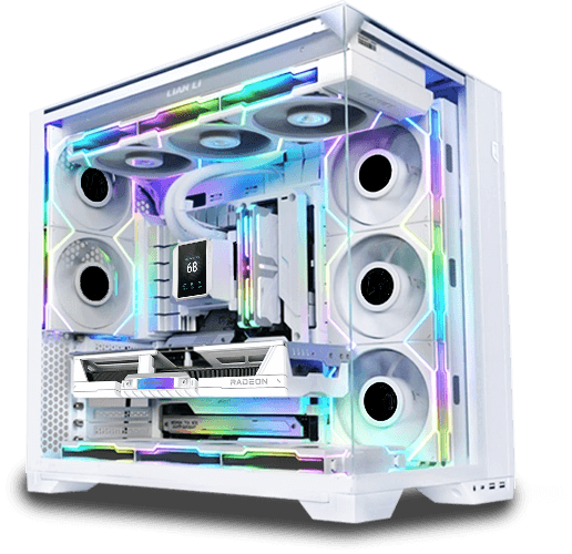 Nanotech AMD Pure White Gaming PC, AMD Ryzen 7 7800X3D, PURE RX 9070 XT 16GB, 64GB (2x32GB) 6000MHz, 990 PRO 2TB, AIO LCD Cooler, 850W, WiFi 7 - thumbnail 1
