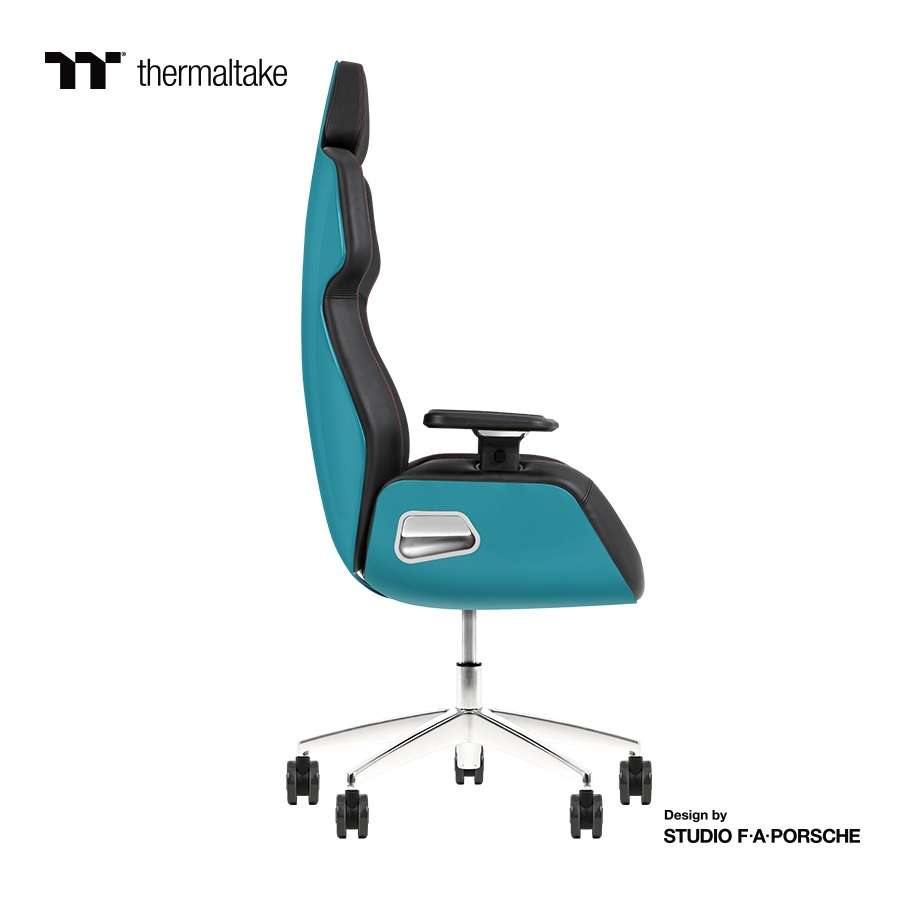 Thermaltake Argent E700 Real Leather Gaming Chair, Design by Studio F. A. Porsche, 4D Adjustable Armrests, Wire-Control Mechanism, 4 Gas Lift-Ocean Blue - thumbnail 5