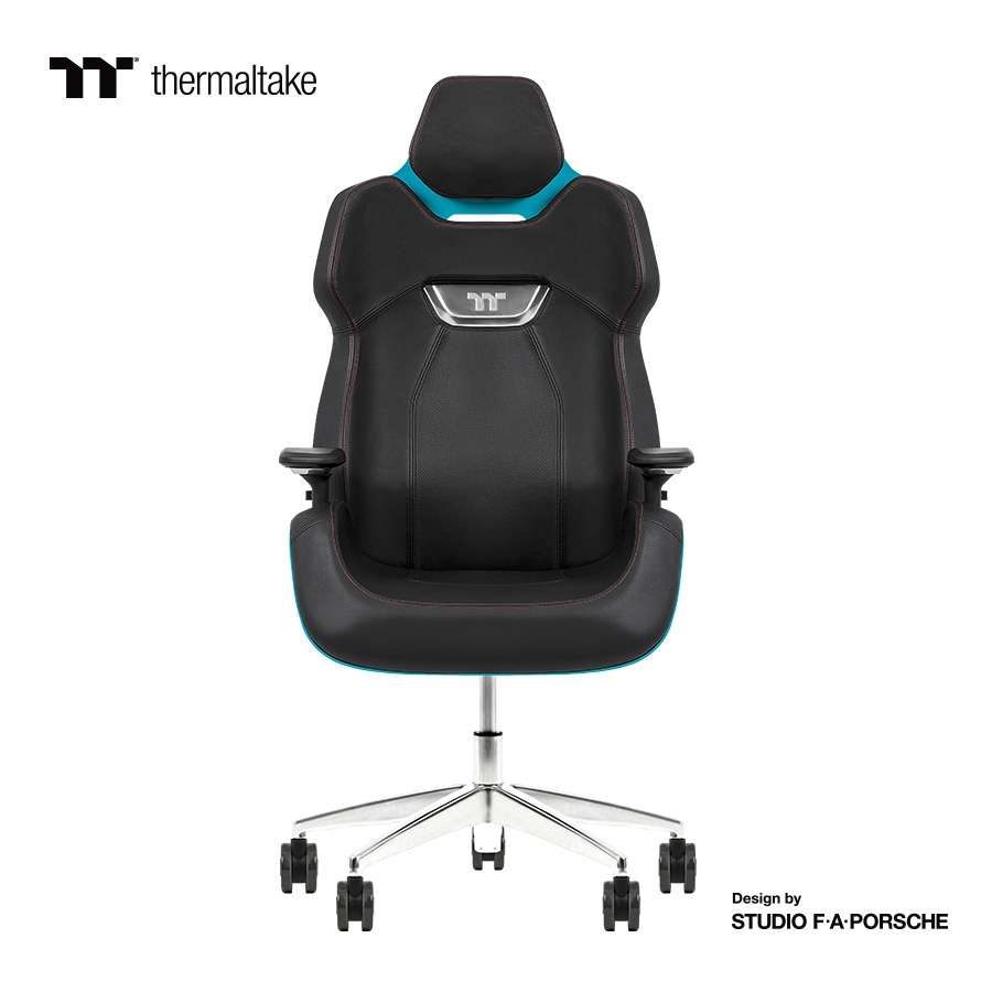 Thermaltake Argent E700 Real Leather Gaming Chair, Design by Studio F. A. Porsche, 4D Adjustable Armrests, Wire-Control Mechanism, 4 Gas Lift-Ocean Blue - thumbnail 3