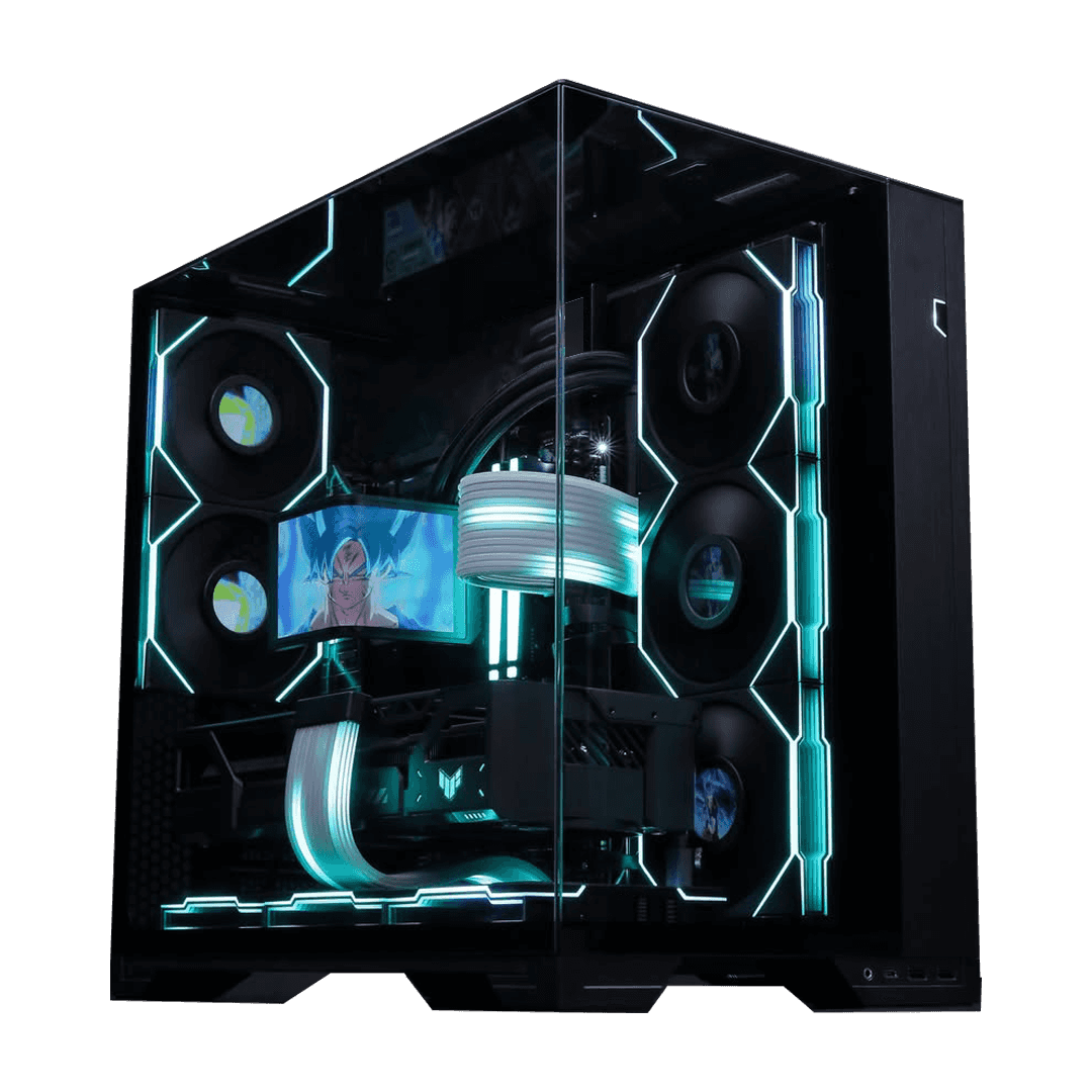 Nanotech Black Gaming PC: AMD Ryzen 7 9800X3D, RTX 5070 Ti OC, 32GB DDR5-7200MHz, 2TB Gen5 SSD, 14500MB/s, 6.5" 2K AMOLED Display AIO, 850W Platinum PSU, WiFi 7 - thumbnail 1