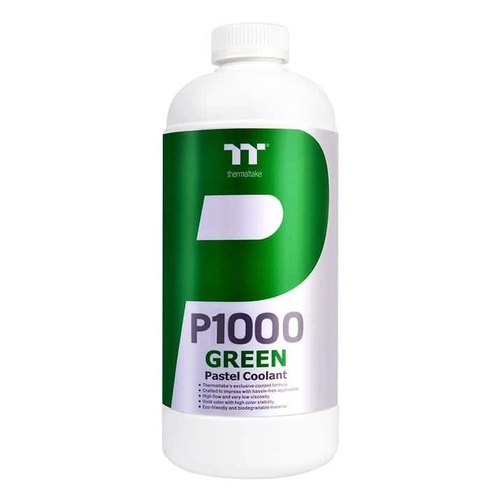 Thermaltake Thermaltake P1000 Pastel Coolant, 1000ml Green pastel based non-transparent and high performance coolant for PC water-cooling, offering superb protection for copper, nickel, brass, and aluminum | CL-W246-OS00GR-A - thumbnail 1