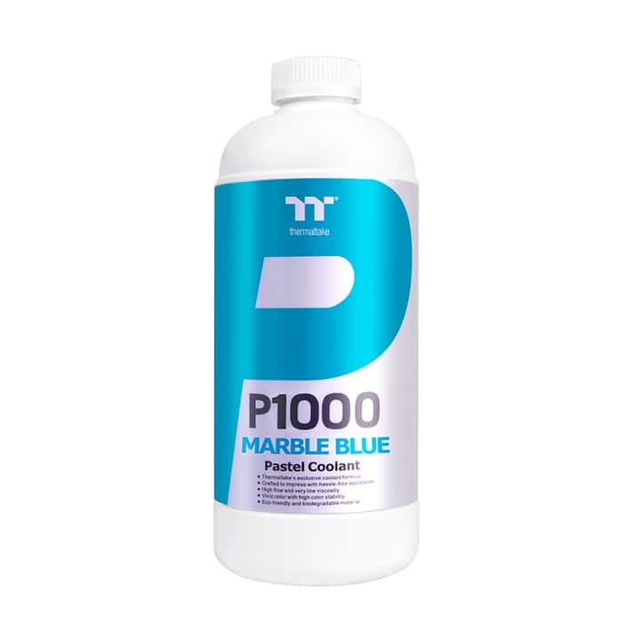 Thermaltake P1000 Pastel Coolant, 1000ml Marble Blue pastel based non-transparent and high performance coolant for PC water-cooling, offering superb protection for copper, nickel, brass, and aluminum | CL-W245-OS00YE-A-Marble Blue thumbnail 2