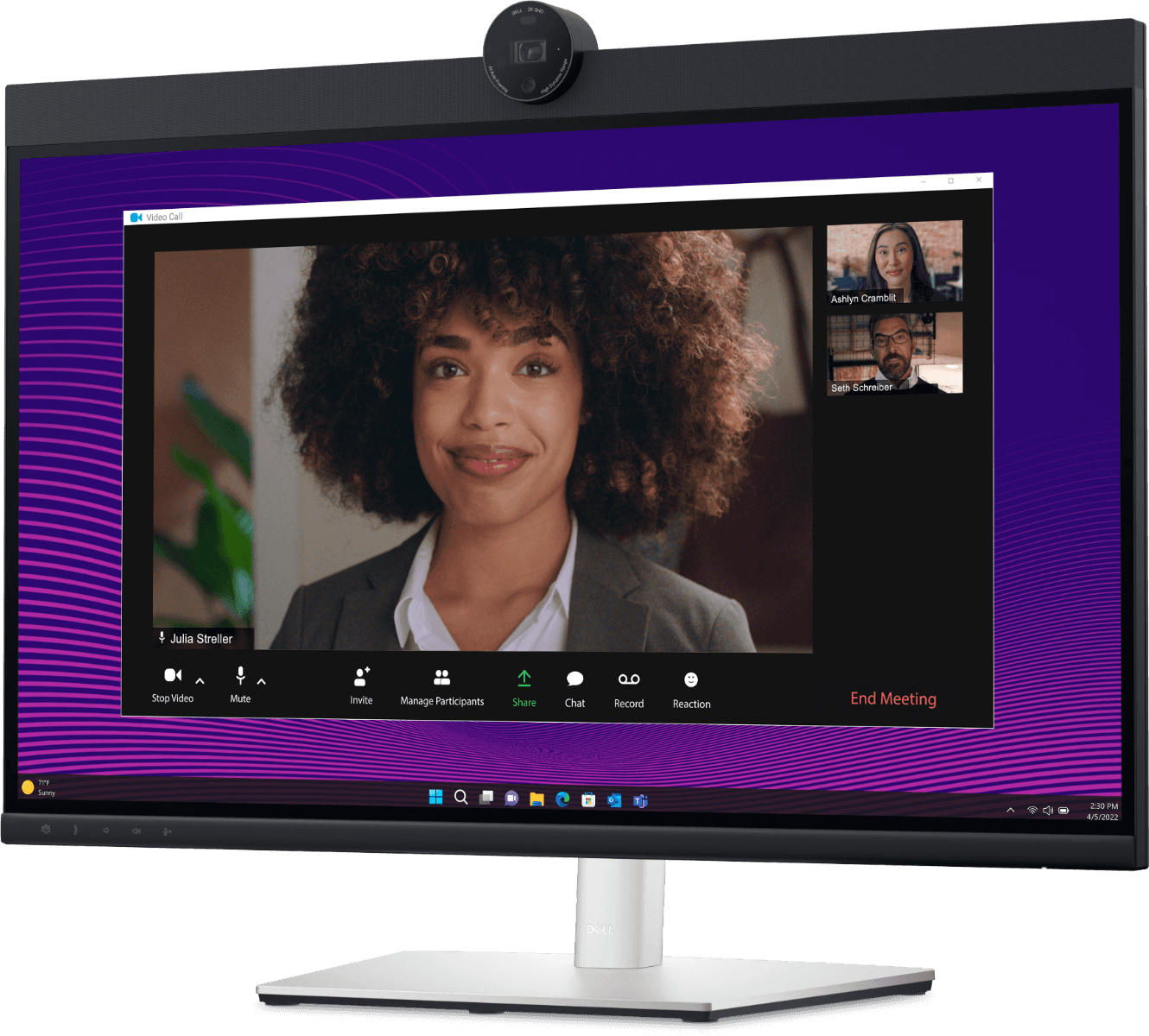 Dell Dell P2724DEB Video Conferencing Monitor, 27" QHD (2560 x 1440) IPS Display, 60Hz, 5ms (Fast GtG), Built-In Camera, Microphone, & Speaker, 16.7M Color Display, Black/White | P2724DEB +Dell 27 P27 Video Conference Monitor - thumbnail 1
