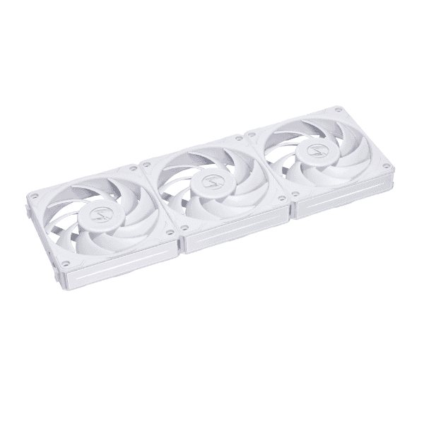 LIAN LI Lian-Li UNI Fan P28 Case Fan, LCP+PBT+PC+Aluminum Materials, 120mm Fan Size, 2600 RPM Fan Speed, 92 CFM Airflow, Fluid Dynamic Bearing, Pack of 3, White | P28120-3W - thumbnail 2