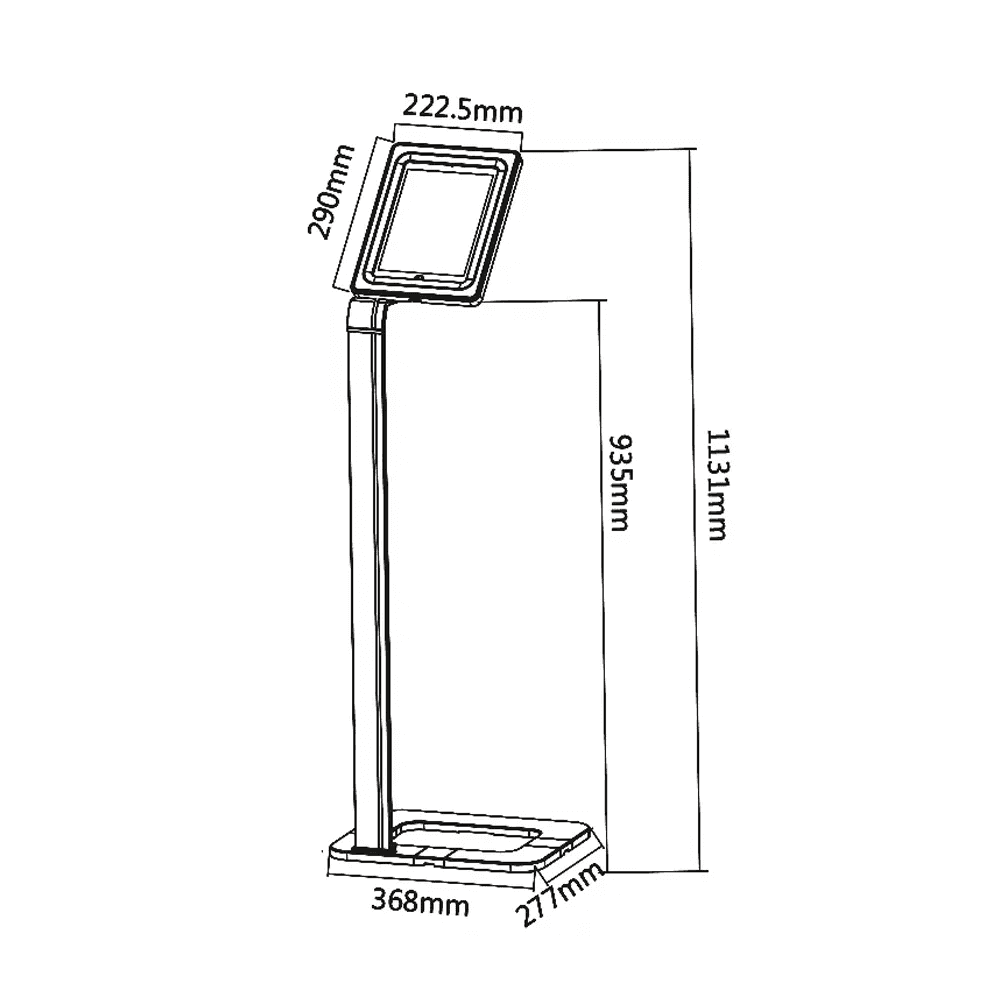 SKILLTECH SH PAD02 Universal Anti-theft tablet Floor Stand With Lock, Supports iPad, iPad Air, Samsung Galaxy Tab and most 9.7???-10.1??? Tablets | SH PAD02 thumbnail 4