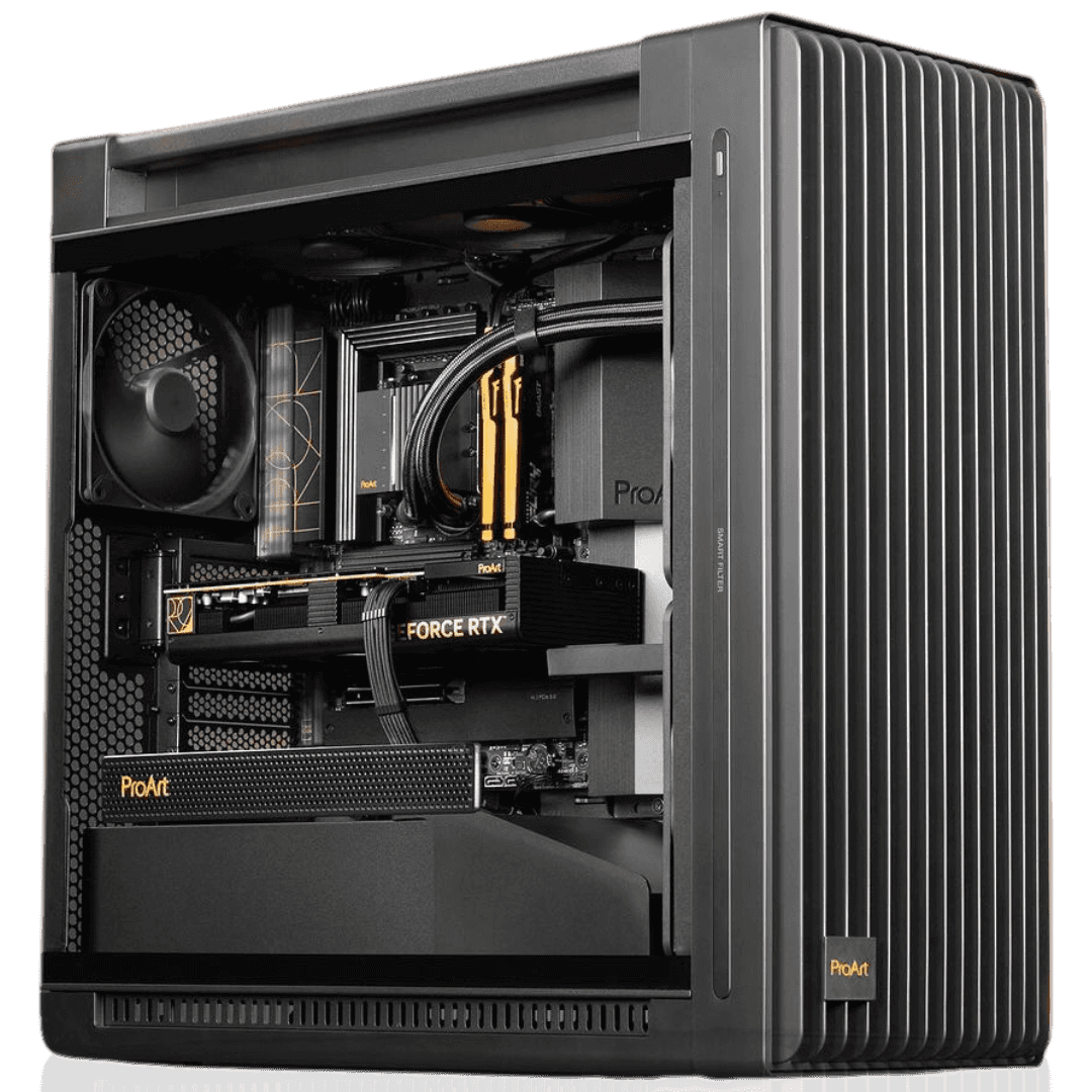 Asus ASUS Pro Art Powered Rendering PC, AMD Ryzen 9 9950X, 4080 SUPER 16GB, 64GB (2x32GB), 2 TB, 420mm Cooler, 1200W - thumbnail 1