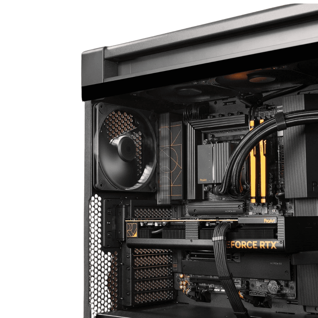 Asus ASUS Powered ProArt Rendering PC, ProArt X870E-CREATOR WIFI, AMD Ryzen 9 9900X 12 Cores 24 Threads, NVIDIA RTX 4080 SUPER 16GB, 64GB DDR5 RAM 6400MHz, 2TB SSD Gen 5, 850W 80 PLUS Gold PSU, 4200mm Liquid Cooler, Wi-Fi + BT - thumbnail 2