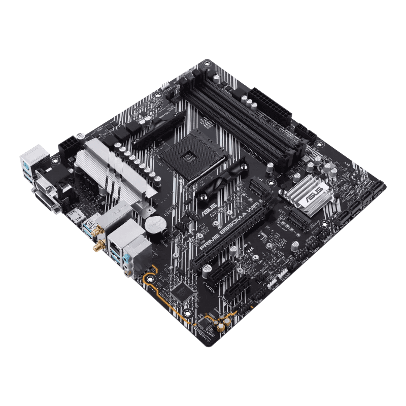 Asus ASUS PRIME B550M-A WIFI II AMD B550 (Ryzen AM4) micro ATX motherboard with dual M.2, PCIe 4.0, Wi-Fi 6, 1 Gb Ethernet, HDMI, DVI-D, D-Sub, SATA 6 Gbps, USB 3.2 Gen 2 Type-A, and Aura Sync RGB lighting support | 90MB19X0-M0EAY0 - thumbnail 3