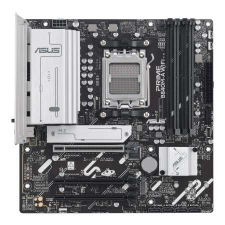 Asus ASUS Prime B840M-A WiFi-CSM AMD AM5 B840 mATX Motherboard, Advanced AI Ready, DDR5, PCIe 4.0 Ready, 3xM.2 Slots, Wi-Fi 6E, 2.5Gb LAN, DisplayPort, HDMI, USB 5Gbps Type-C, BIOS Flashback, Aura Sync | 90MB1J20-M0EAY0 - thumbnail 2