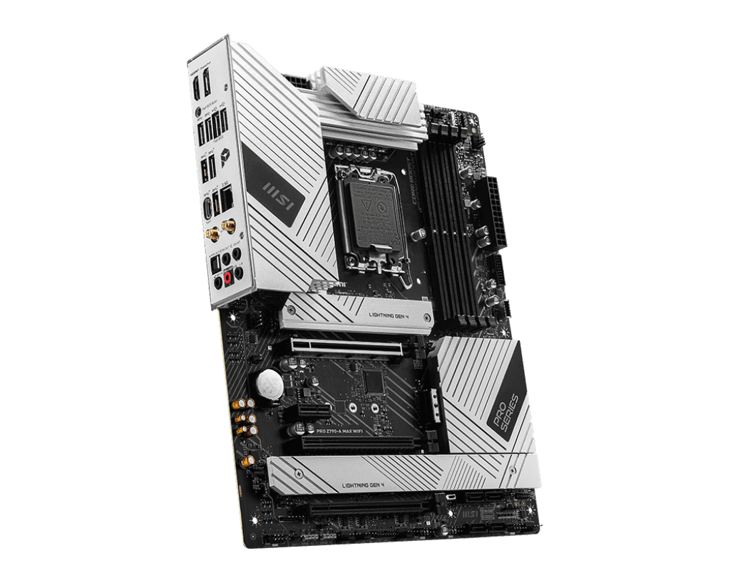 MSI MSI PRO Z790-A MAX WIFI DDR5  Intel ATX Mother board, Digital PWM, PCI-E, 6x SATA 6G, 4x M.2, 1x HDMI, 1x DisplayPort, 2.5Gbps LAN, VRM Heatsink, Pre installed IO Shield | 911-7E07-018 - thumbnail 4