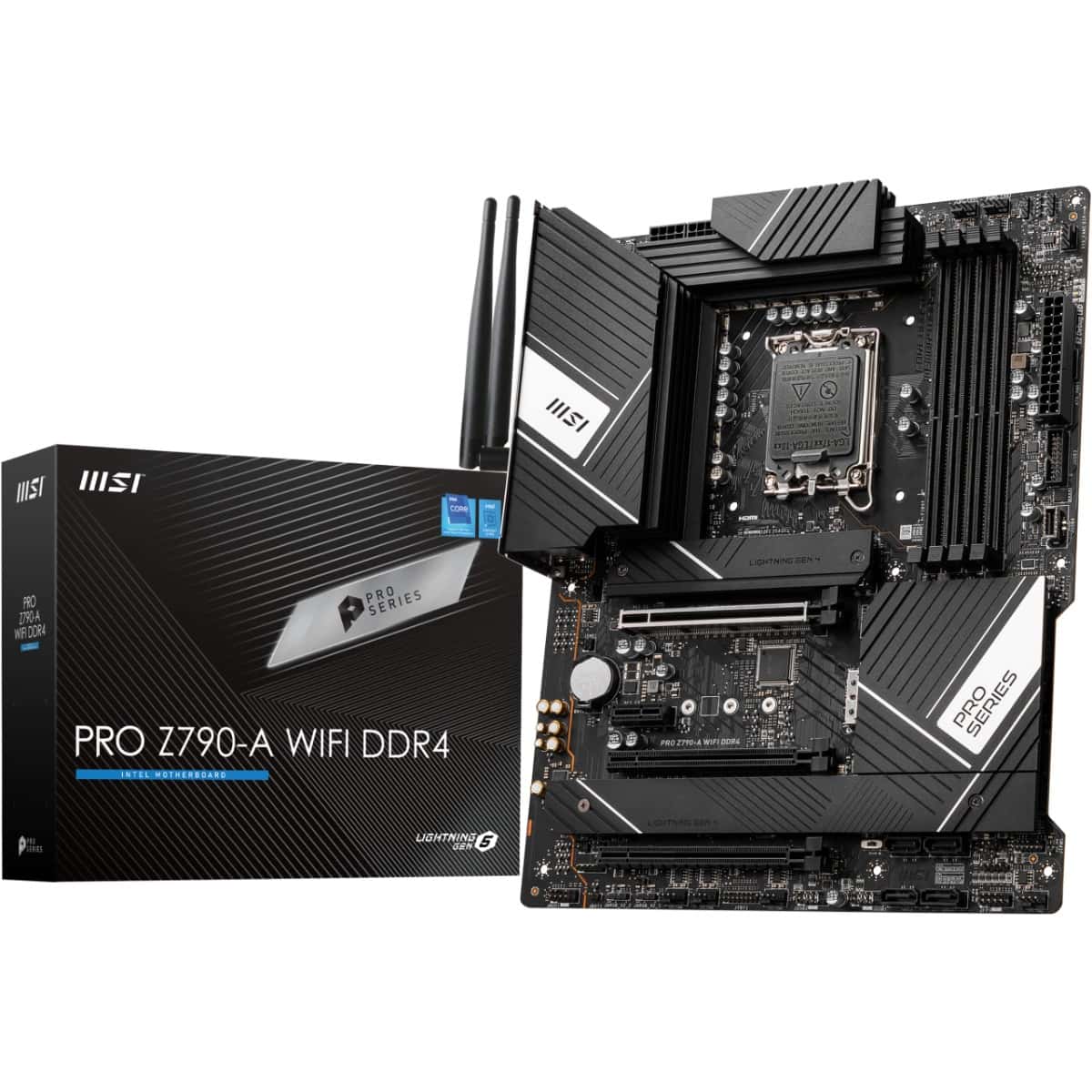 MSI MSI PRO Z790-A WIFI DDR4 Motherboard ATX - Supports Intel Core 12/13th Gen Processors, LGA 1700, DDR5 Boost (7200+MHz/OC), 1 x PCIe 5.0 x16, 1 x PCIe 4.0 x16, 4 x M.2 Gen4, 2.5Gbps LAN, Wi-Fi 6E, 911-7E07-001 - thumbnail 4
