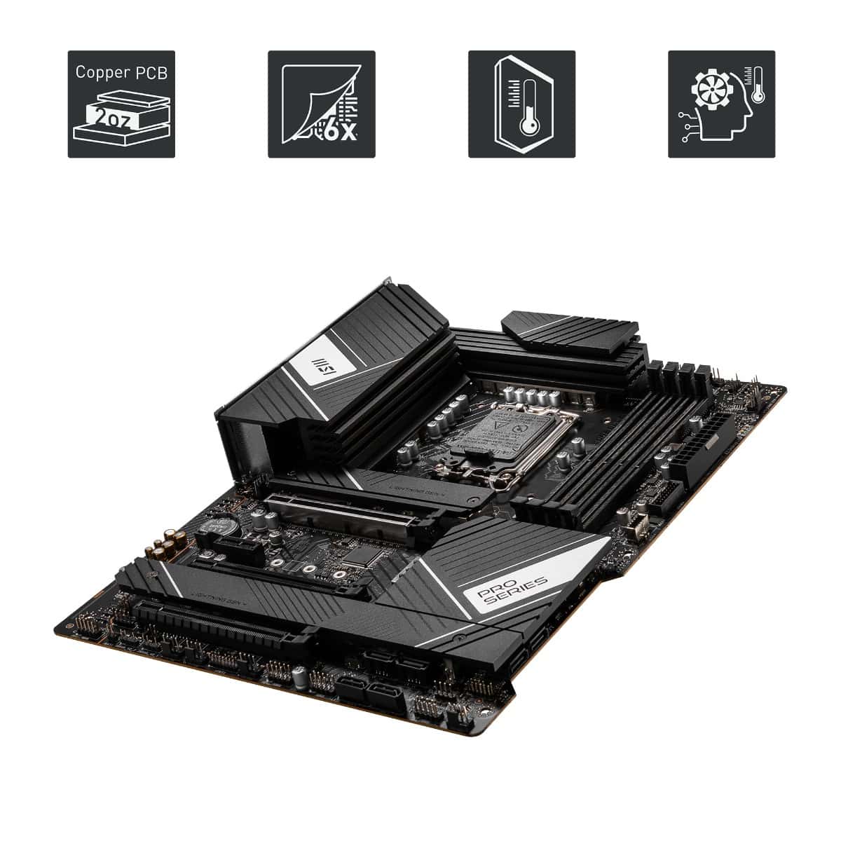 MSI MSI PRO Z790-A WIFI DDR4 Motherboard ATX - Supports Intel Core 12/13th Gen Processors, LGA 1700, DDR5 Boost (7200+MHz/OC), 1 x PCIe 5.0 x16, 1 x PCIe 4.0 x16, 4 x M.2 Gen4, 2.5Gbps LAN, Wi-Fi 6E, 911-7E07-001 - thumbnail 5