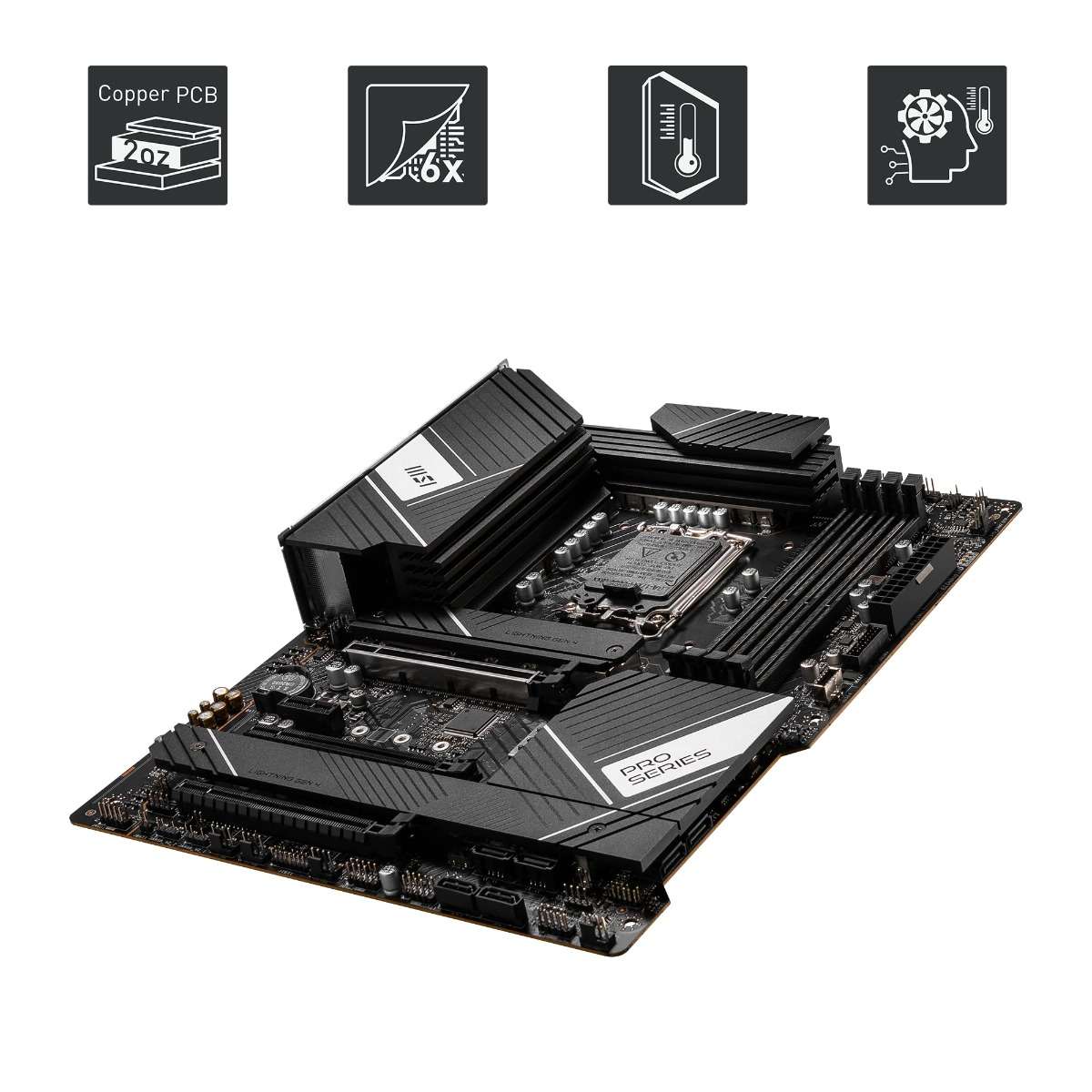 MSI MSI PRO Z790-A WIFI DDR4 Motherboard ATX - Supports Intel Core 12/13th Gen Processors, LGA 1700, DDR5 Boost (7200+MHz/OC), 1 x PCIe 5.0 x16, 1 x PCIe 4.0 x16, 4 x M.2 Gen4, 2.5Gbps LAN, Wi-Fi 6E, 911-7E07-001 - thumbnail 5