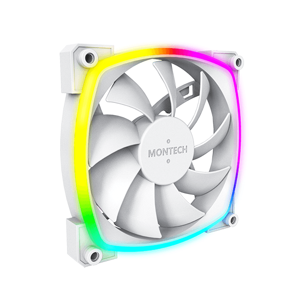 Montech MONTECH AX120 PWM ARGB PC FAN, White 120mm Fan, 800~1600RPM (??10%), Rifle bearing, 12V, 4-pin PWM + 3-pin ARGB | AX120 - thumbnail 5