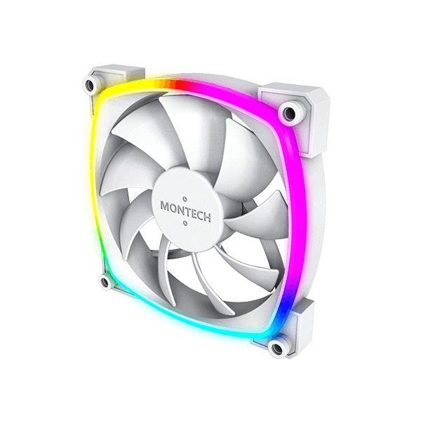 Montech MONTECH AX120 PWM ARGB PC FAN, White 120mm Fan, 800~1600RPM (??10%), Rifle bearing, 12V, 4-pin PWM + 3-pin ARGB | AX120 - thumbnail 6