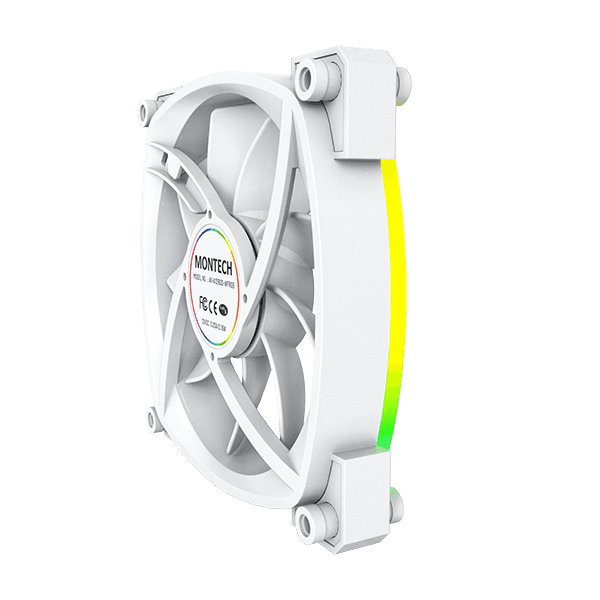 Montech MONTECH AX120 PWM ARGB PC FAN, White 120mm Fan, 800~1600RPM (??10%), Rifle bearing, 12V, 4-pin PWM + 3-pin ARGB | AX120 - thumbnail 4