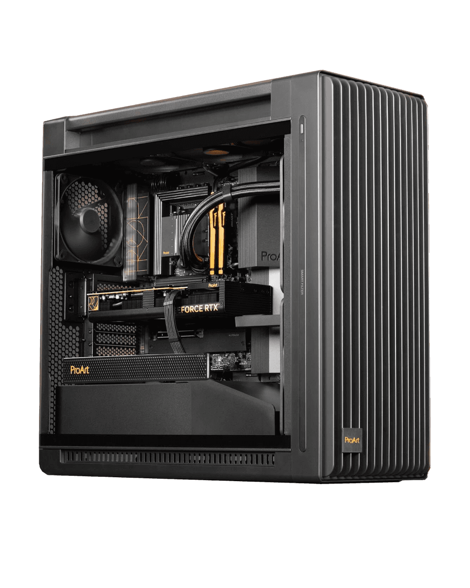ASUS POWERED PROART DESIGNER CHOICE RENDERING GAMING PC -Intel Core i9-14900K, 4TB NVME, 1200W AURA POWER SUPPLY, 4080 PROART 16GB GRAPHIC, 64GB 6400 DOMINATOR (2*32GB ), W11 PRO - thumbnail 1