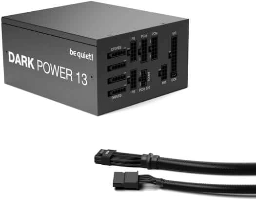 Be quiet! Be Quiet! Dark Power 13 Fully Modular Power Supply, 1000W Power, 80 Plus Titanium Efficiency, 135mm Silent Wings Fan, 12V Rail, Active PFC, Japanese 105?? Capacitors, Black | BN335 - thumbnail 6