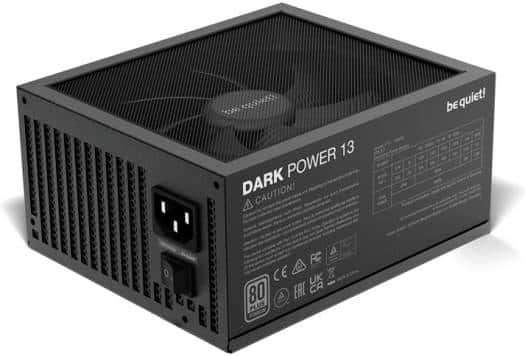 Be quiet! Be Quiet! Dark Power 13 Fully Modular Power Supply, 1000W Power, 80 Plus Titanium Efficiency, 135mm Silent Wings Fan, 12V Rail, Active PFC, Japanese 105?? Capacitors, Black | BN335 - thumbnail 3