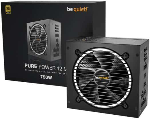 Be quiet! Be Quiet! Pure Power 12 M Fully Modular Power Supply, 750W Power, 80 Plus Gold Efficiency, 120mm Be Quiet! Fan, 2x Strong 12V-Rails, Active PFC, LLC + SR + DC/DC Technology, Black | BN343 - thumbnail 7