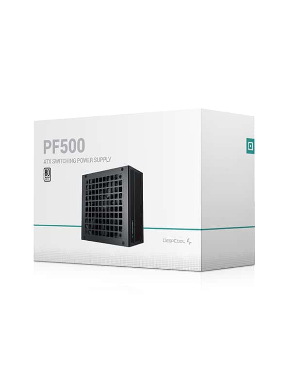 DEEPCOOL Deepcool PF500 500 Watts Power Supply Unit, 120mm Fan Size, Active PFC + Double Tube Forward, Hypro Bearing, 80 Plus Standard, 100-500ms Good Signal | R-PF500D-HA0B-UK - thumbnail 1