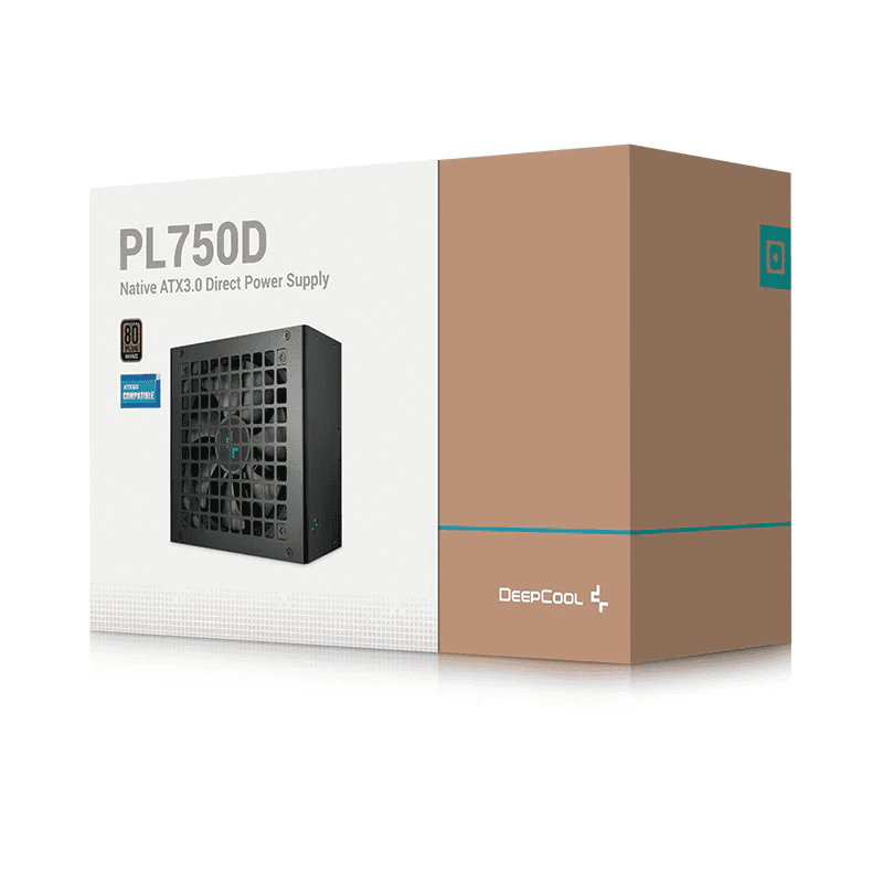 DEEPCOOL Deepcool PL750DNon-Modular Power Supply, 750W Power, ATX12V V3.0, Hydro Bearing 120mm Fan, 80 PLUS Bronze, Chinese Electrolytic Capacitors, Active PFC + DC to DC, Black | R-PL750D-FC0B-UK - thumbnail 1